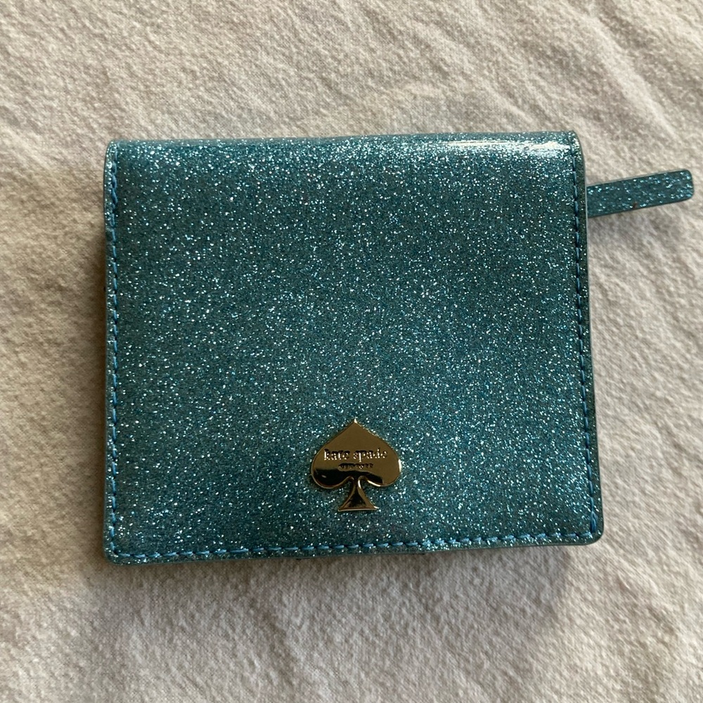 Kate Spade Teal Glitter Card Holder - Picture 4 of 16